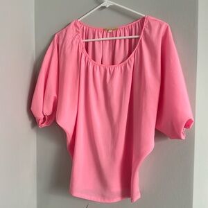 Gianni bini hot pink blouse top flutter sleeve Dolman shirt size XS